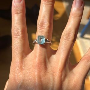 Topaz and Silver Ring - size 8
